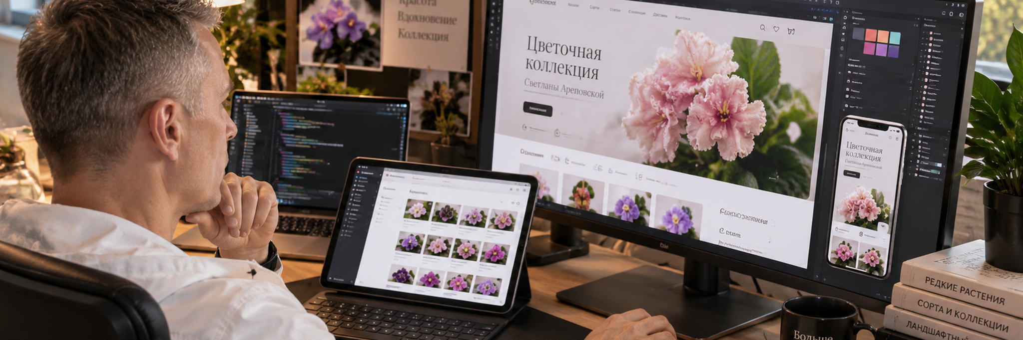 Цветочная коллекция Светланы Ареповской — главный визуал кейса о пересборке e-commerce